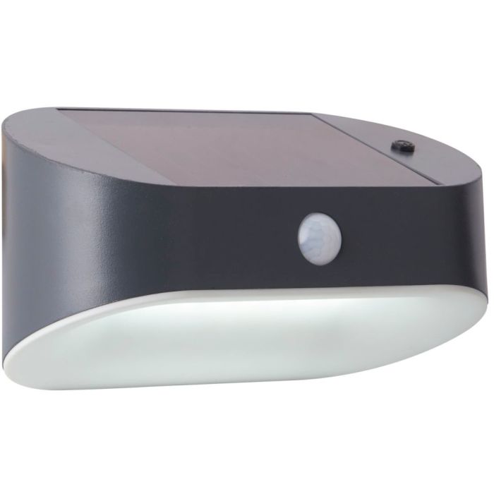 Searchlight 67421BK-PIR zwarte buitenlamp met zonnepaneel