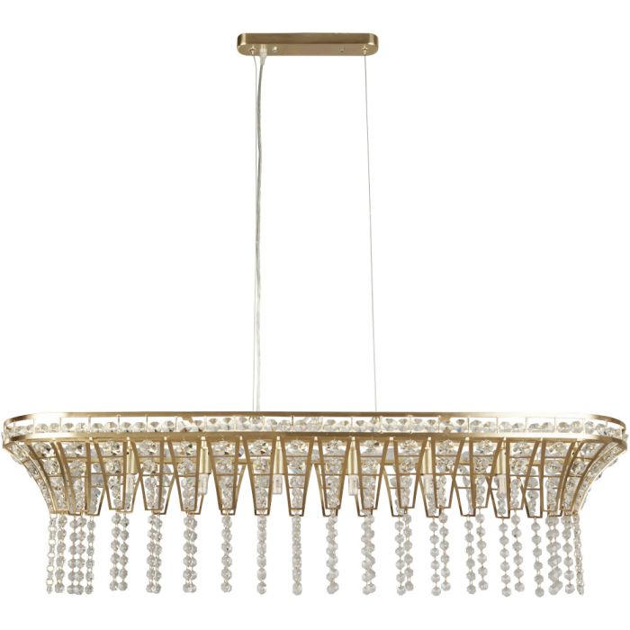 Searchlight Gemma 68510-8SB messing hanglamp met kristal
