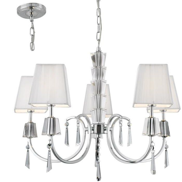 Searchlight Portico 6885-5CC chroom kleurige kroonluchter