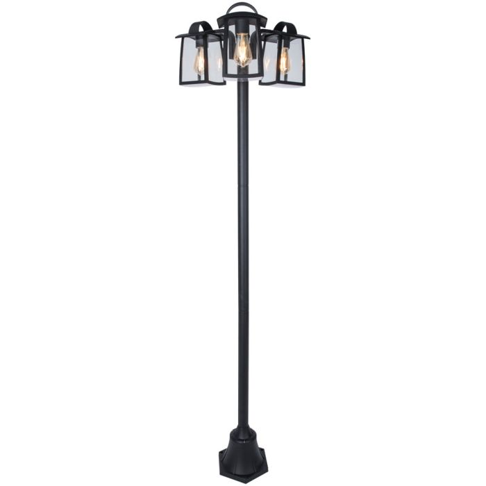 Lutec Kelsey 7273606012 mat zwarte lantaarnpaal