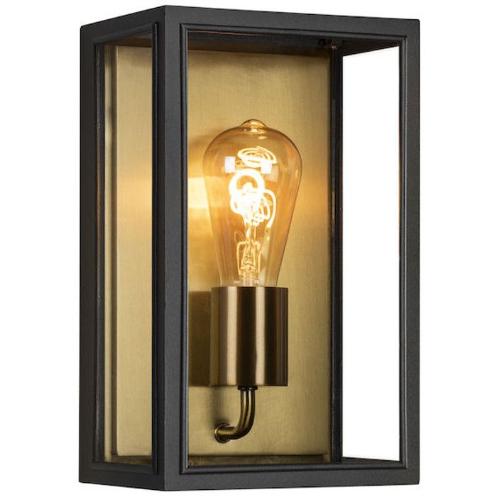 Konstsmide Carpi 7347-758 mat zwart met messing buitenlamp