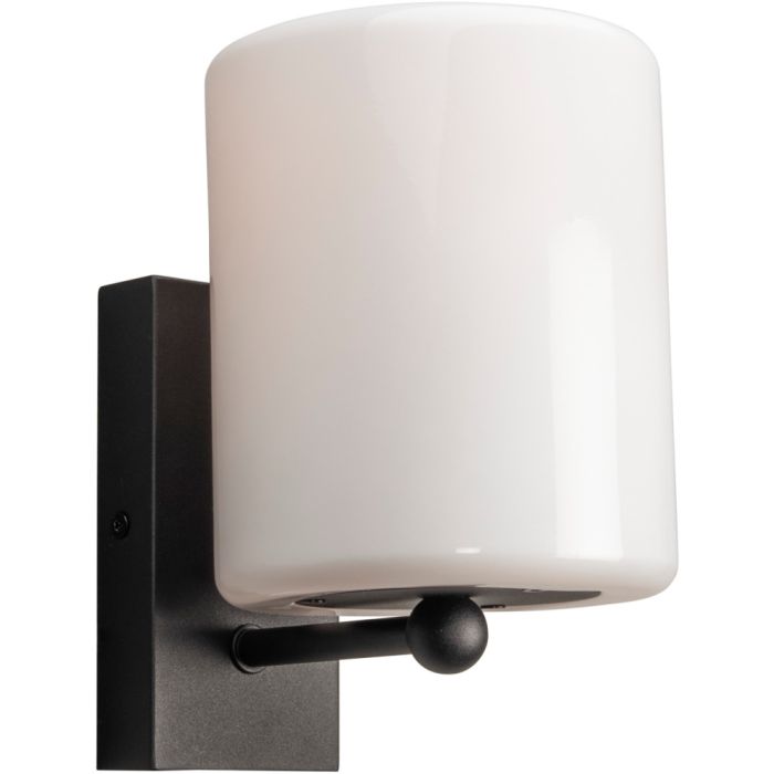 Konstsmide Portici 7356-752 mat zwarte buitenlamp met opaal glas