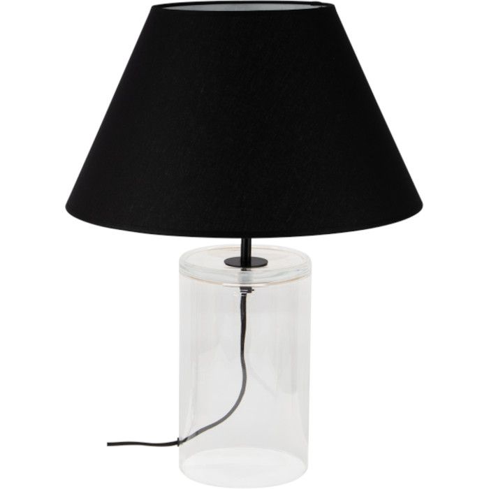 Britop Dove 779139110 zwarte tafellamp van glas en textiel