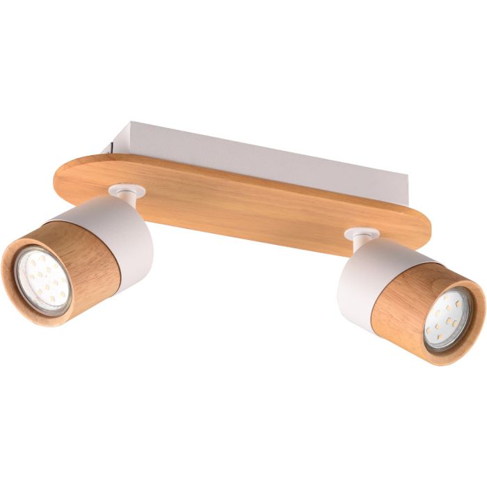 Trio Aruni 801100231 houten spot met wit metaal