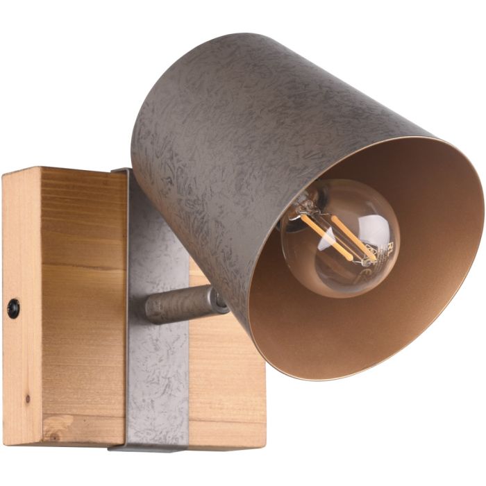 Trio Bell 801900167 antiek stalen spot met hout