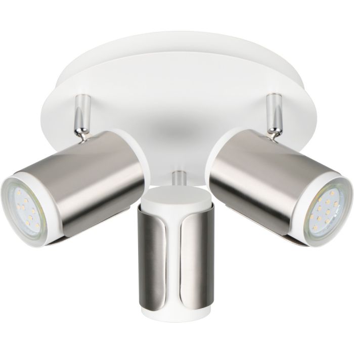 Trio Gillan 814530307 wit met staalkleurige spot