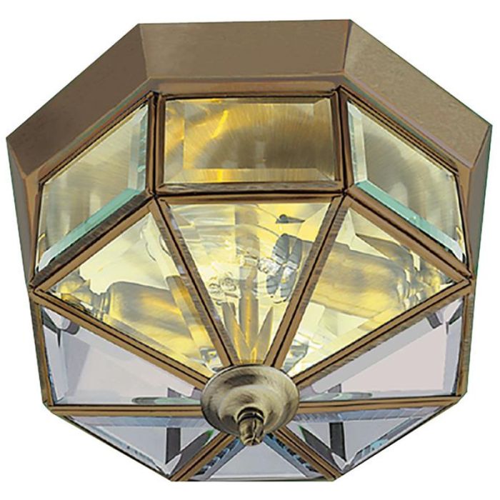 Searchlight Pisa 8235AB bronzen plafonniere met afgeschuind glas
