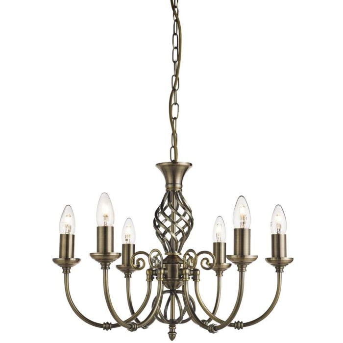 Searchlight Zanzibar 8396-6 bronzen kroonluchter