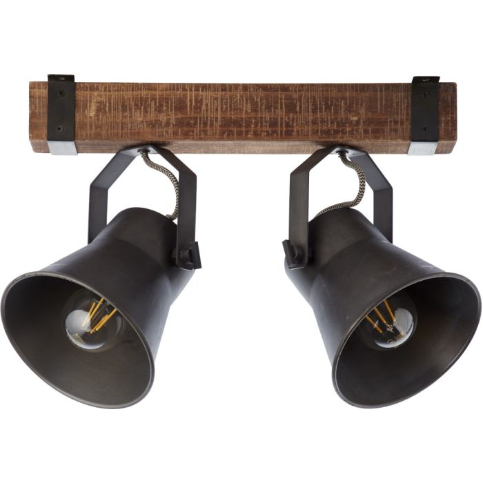 Brilliant Decca 85829/46 zwarte spot van hout en staal