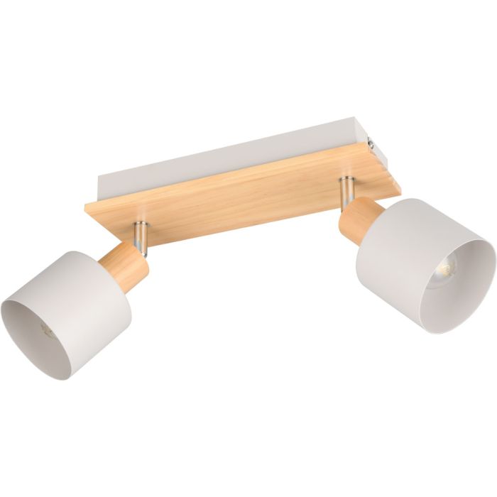 Trio Shanti 862700276 grijze spot met houtkleur