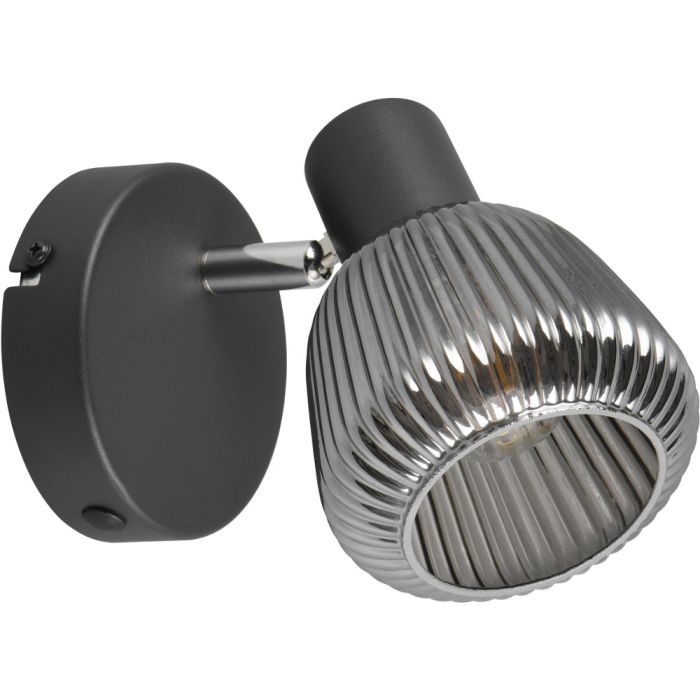 Trio Tarifa 862800132 verchroomd glazen wandlamp