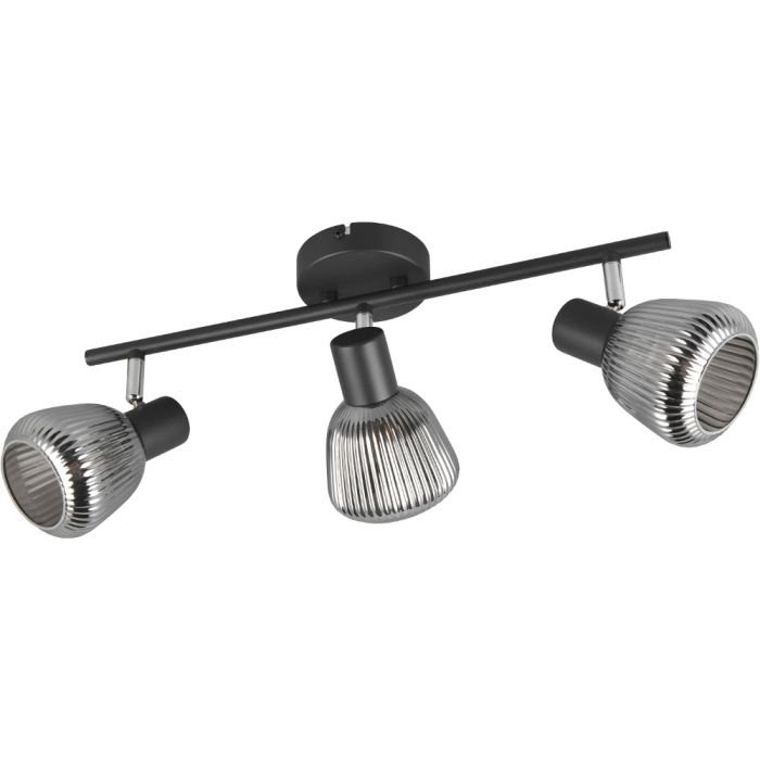 Trio Tarifa 862800332 zwarte spot met ribbelglas