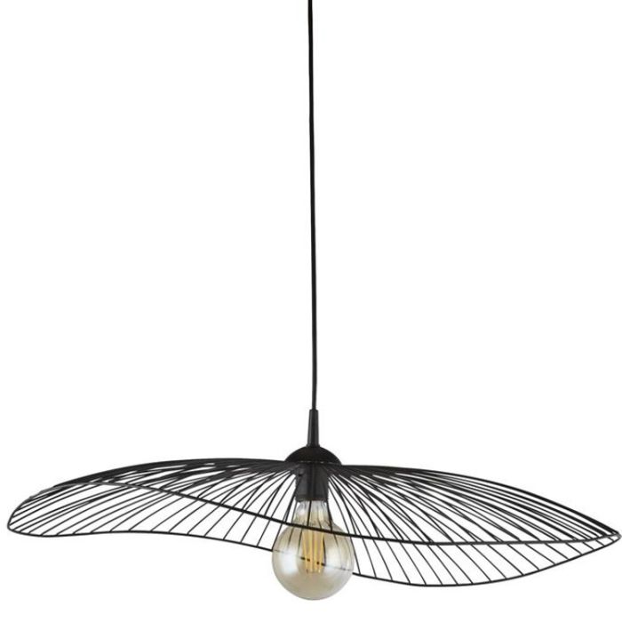 Searchlight Wave 88550BK zwarte hanglamp van draadstaal