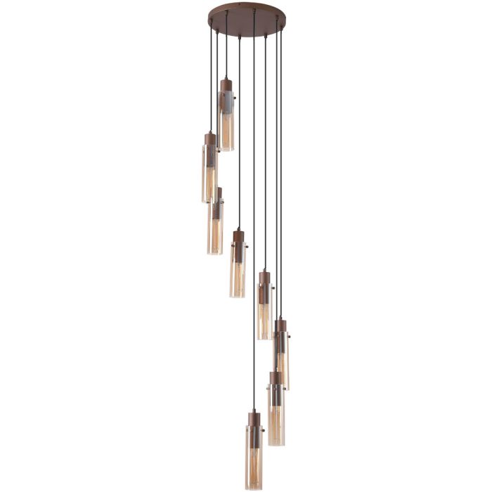 Searchlight Zweden 88920-8MO mokka hanglamp met amber glas