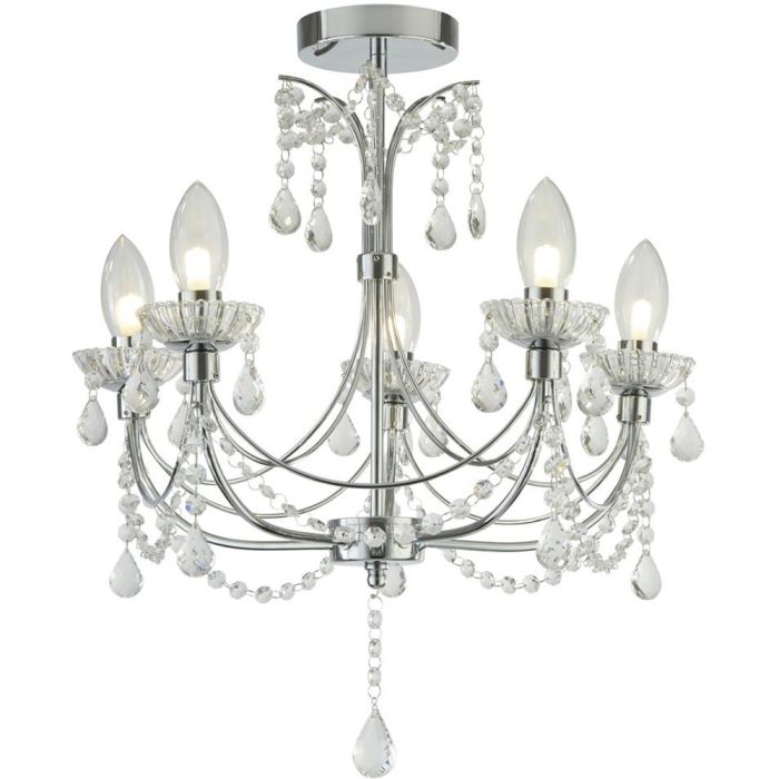 Searchlight Autumn 9037-5CC kristallen kroonluchter voor de badkamer