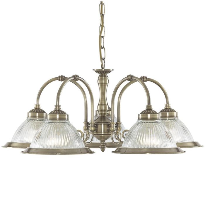 Searchlight American Diner 9345-5 bronskleurige kroonluchter