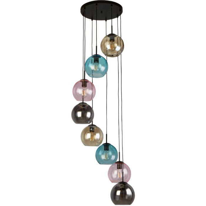 Searchlight Mardi Gras 94008-8BK kleurrijke hanglamp