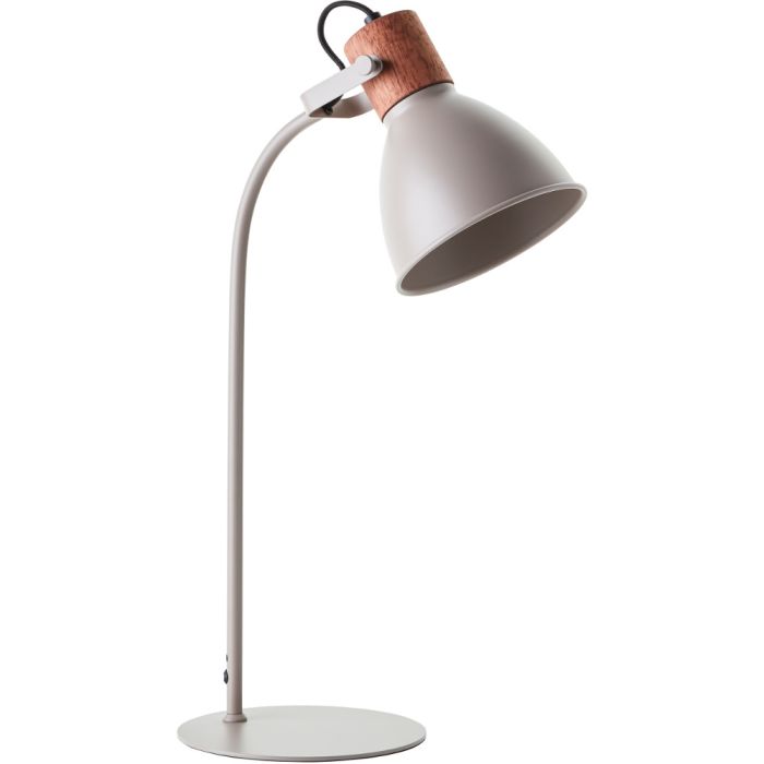 Brilliant Erena 94555/20 taupe kleurige tafellamp met hout