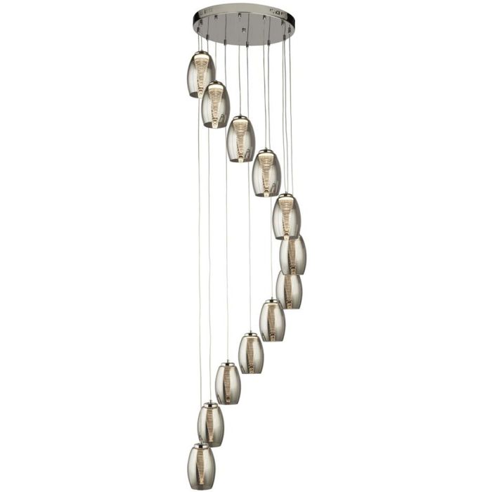 Searchlight Cyclone 97291-12SM rookglazen hanglamp