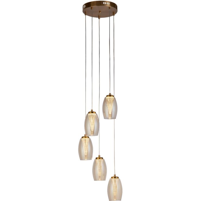 Searchlight Cyclone 97291-5CP champagne kleurige hanglamp