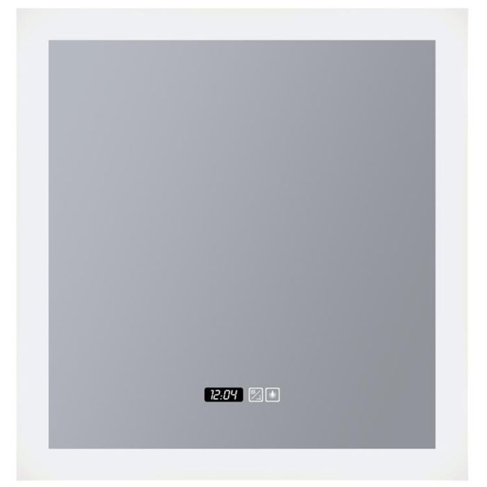 Badkamer spiegel met klok en led verlichting 60x60cm