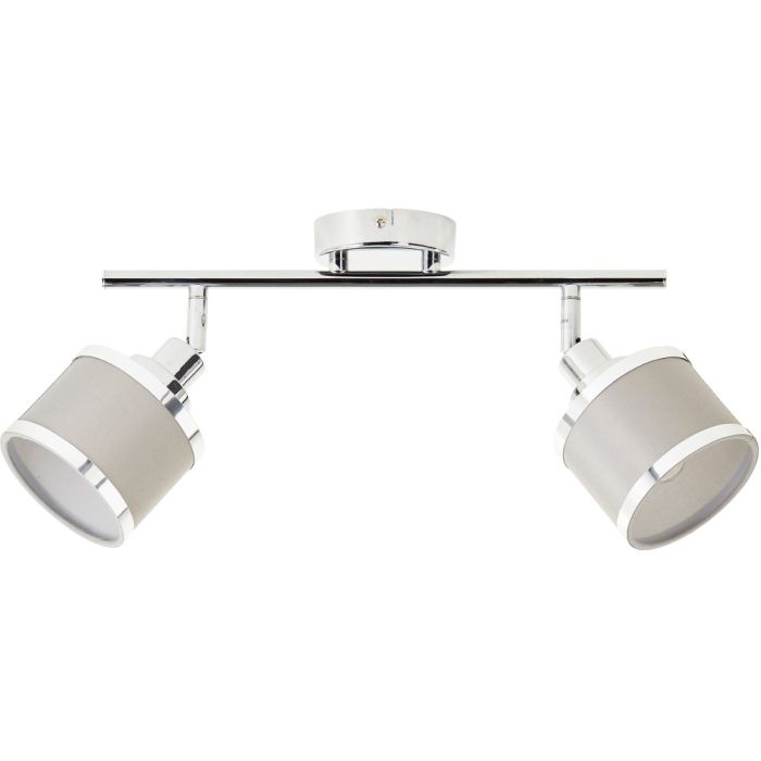 Brilliant Alexia 99304/22 chromen spot met grijs textiel