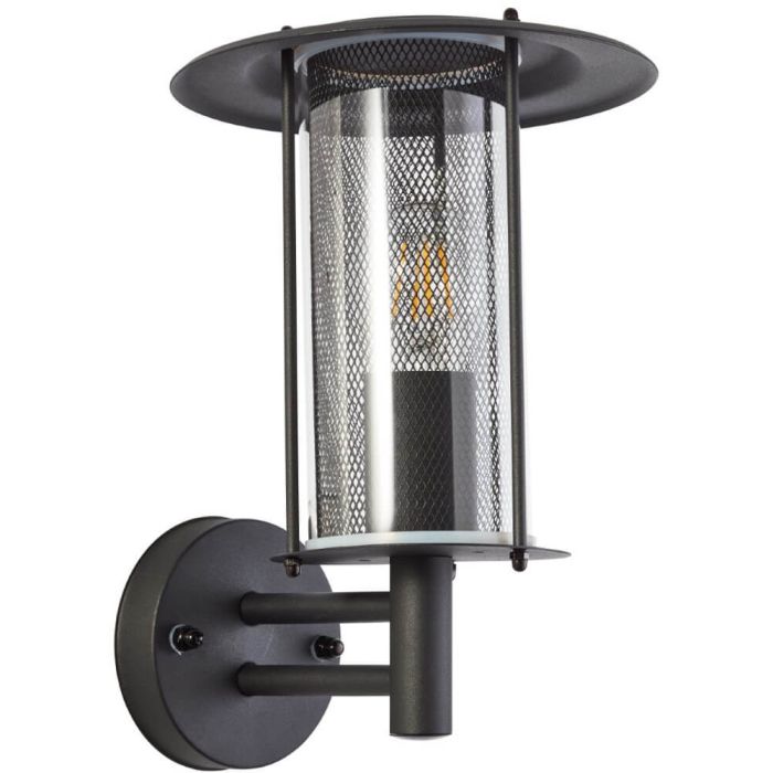 Brilliant Detroit 96462/76 zwarte fijnmazige buiten wandlamp