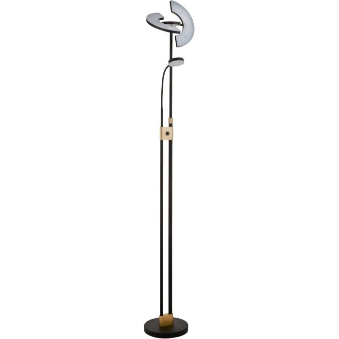 Searchlight Gio EU1024MBSB zwart met messing uplighter met leeslamp