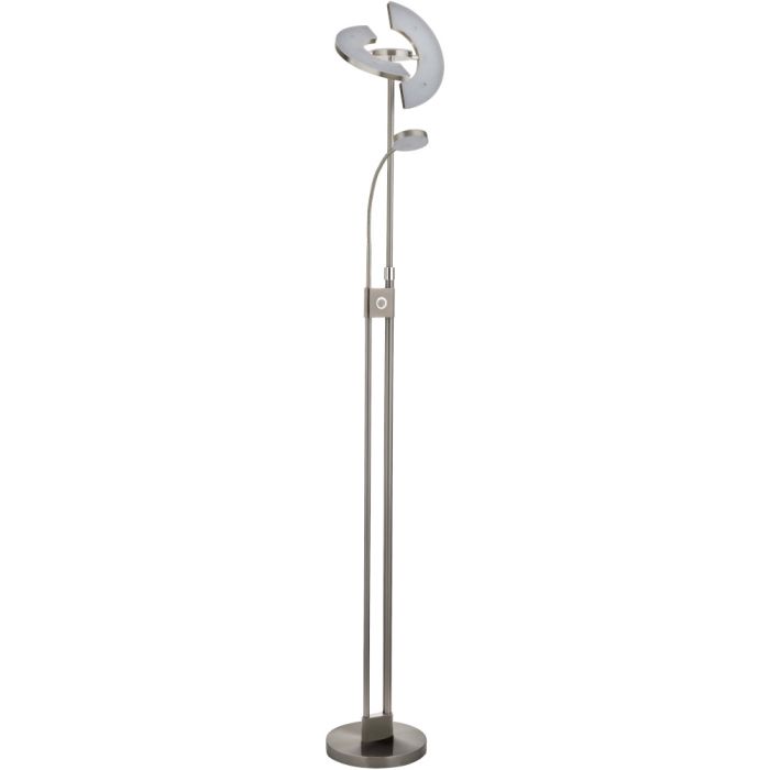 Searchlight Gio EU1024SNCC staal kleurige uplighter met leeslamp