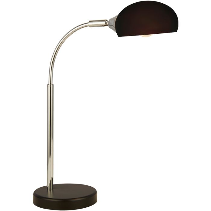 Searchlight Astro EU3086-1BK chromen tafellampje met zwart glas
