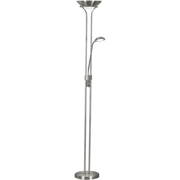 Searchlight Mother EU5430SS staal kleurige uplighter met leeslamp