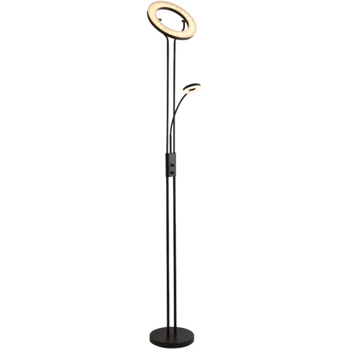 Searchlight OhOh EU55601BK zwarte uplighter met leeslamp