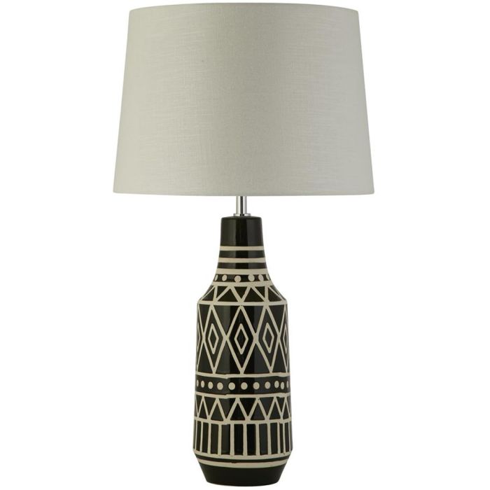 Searchlight Bourne EU60059BK grote zwart witte tafellamp