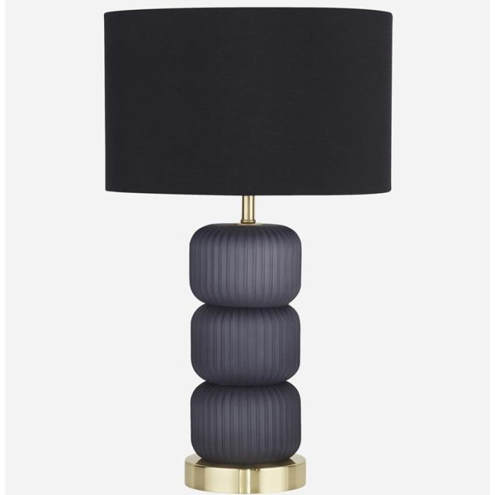 Searchlight Niagra EU60441 mat messing met blauw glas tafellamp