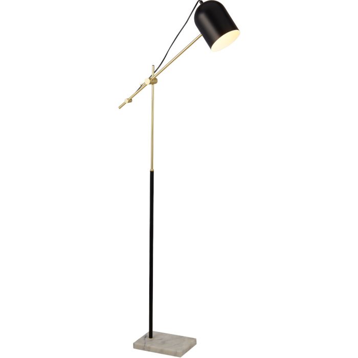 Searchlight Odyssey EU60881BK zwart met goudkleurige vloerlamp