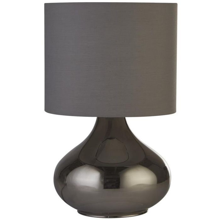 Searchlight Oslo EU60984SM rookglazen tafellamp met grijze kap