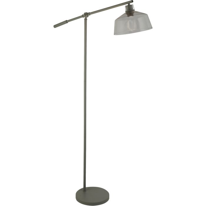 Searchlight Canterbury EU60998GY grijze vloerlamp met helder glazen kap