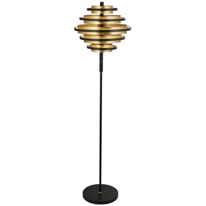 Searchlight Hive EU6359BG zwart vloerlamp met bladgoud