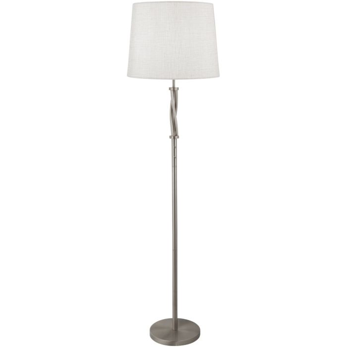 Searchlight Vegas EU7565SS stalen vloerlamp met ivoorkleurige jute kap