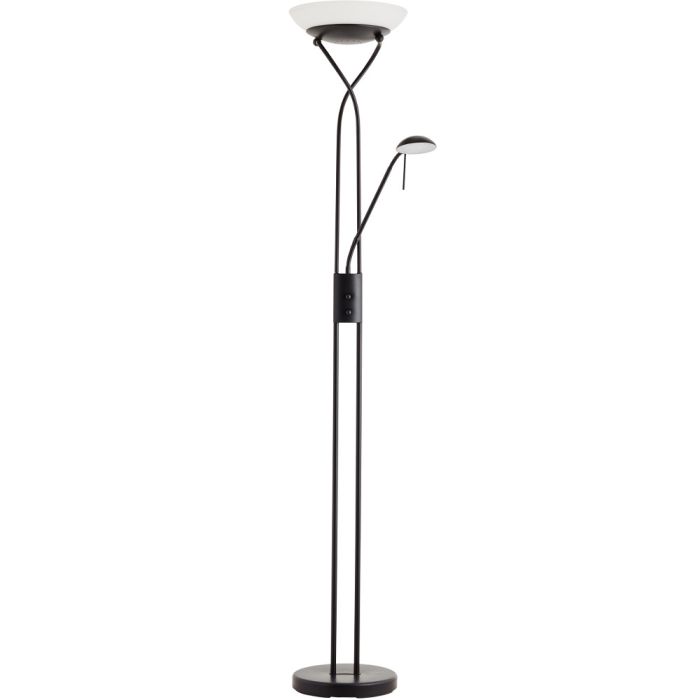 Brilliant Ollie G93036/06 zwarte uplighter met leeslamp