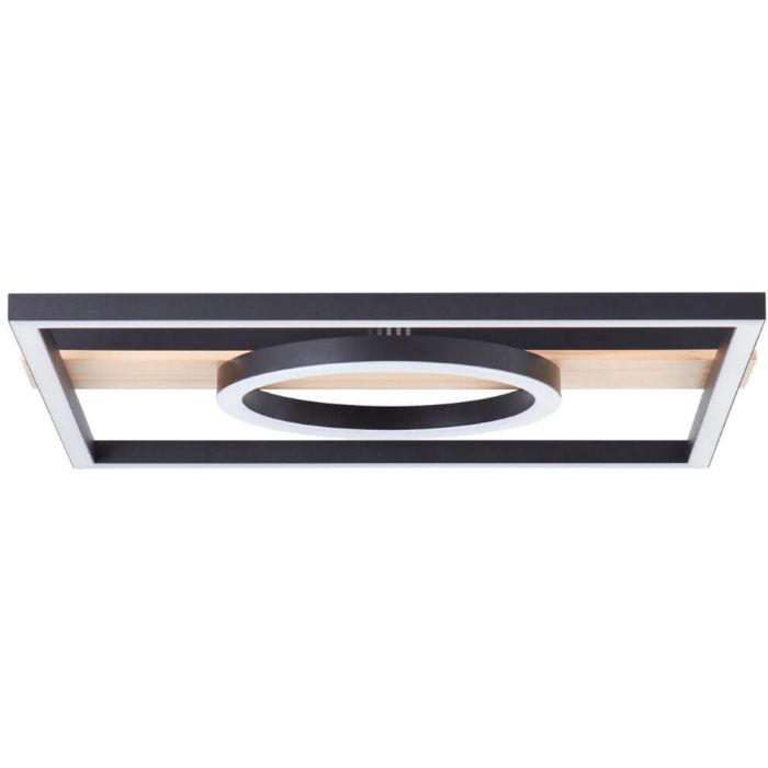 Brilliant Maureen G99929a76 zwart met houten plafondlamp
