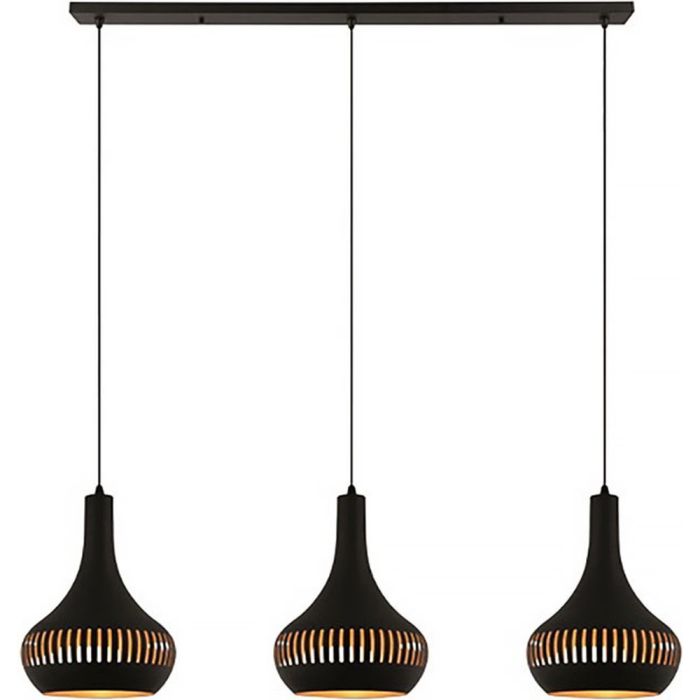 Freelight Canna H2903Z zwart met goudkleurige hanglamp
