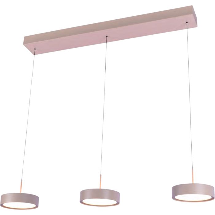 Freelight Alieno H3403C creme kleurige langwerpige hanglamp met drie schijfvormige pendels