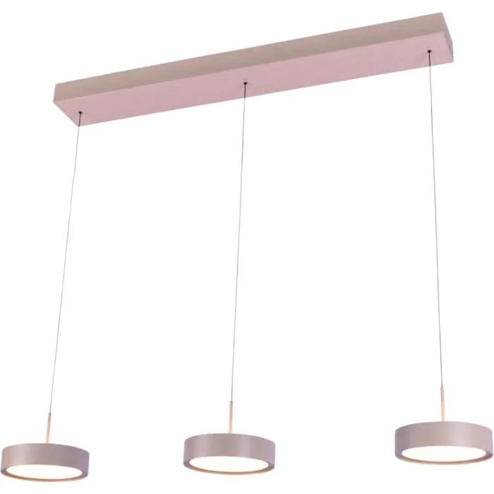 Freelight Alieno H3403C creme kleurige langwerpige hanglamp met drie schijfvormige pendels