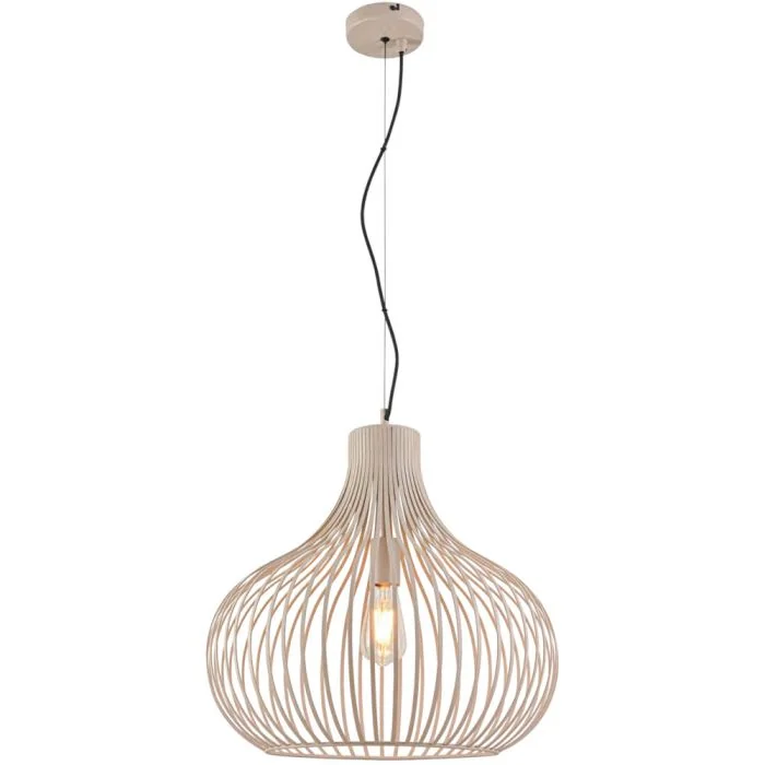 Freelight Aglio H7843C creme kleurige hanglamp van dunne reepjes metaal