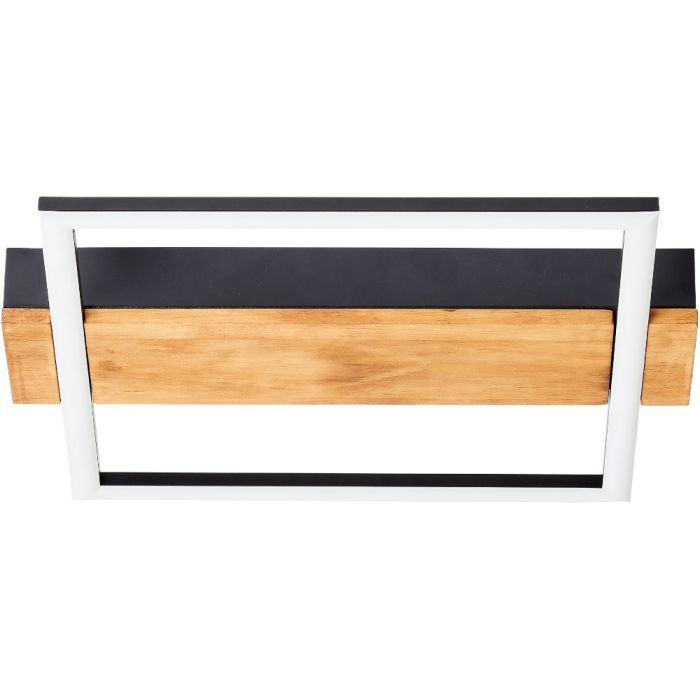 Brilliant Leonos G99745/76 zwarte plafondlamp met hout