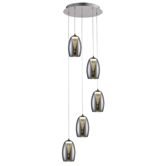 Brilliant Metropolis G60773/93 hanglamp gerookt