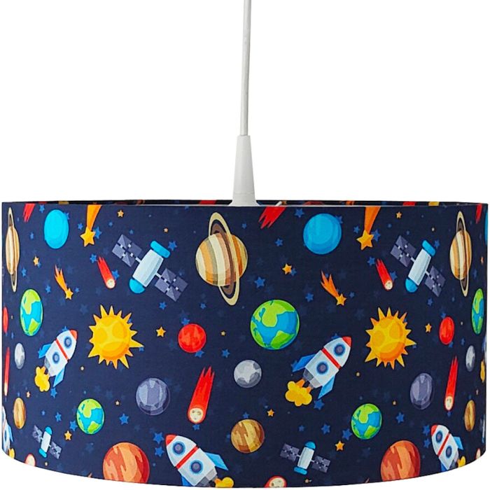 Niermann Ruimte 1003 blauwe hanglamp met ruimte figuren