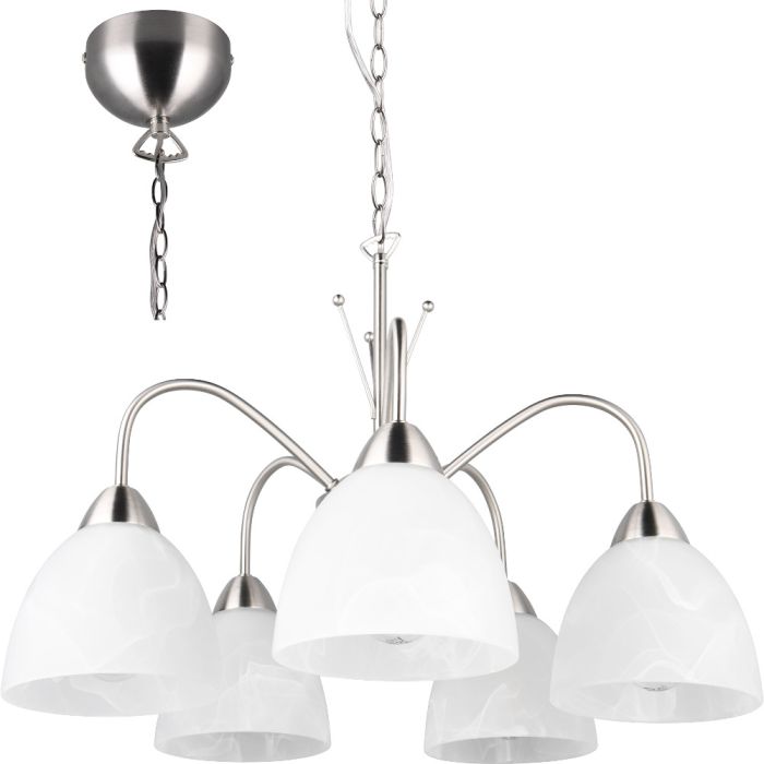 Trio Dobby R31055007 vijf armige kroonluchter