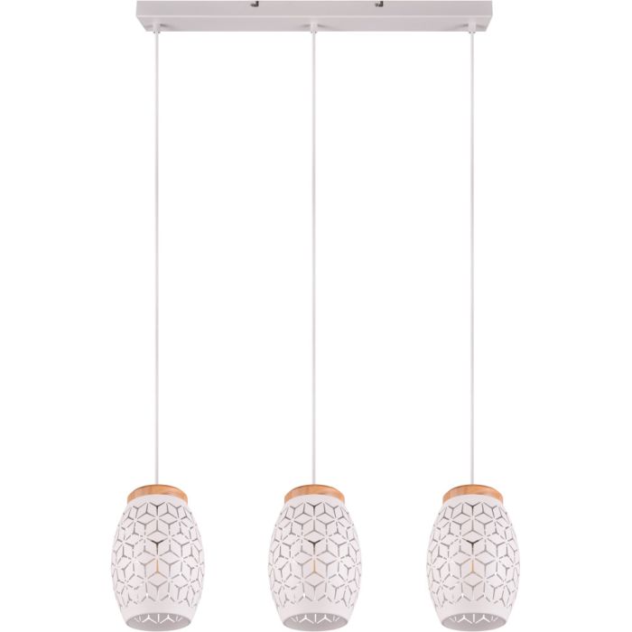 Trio Bidar R31573031 witte hanglamp met hout